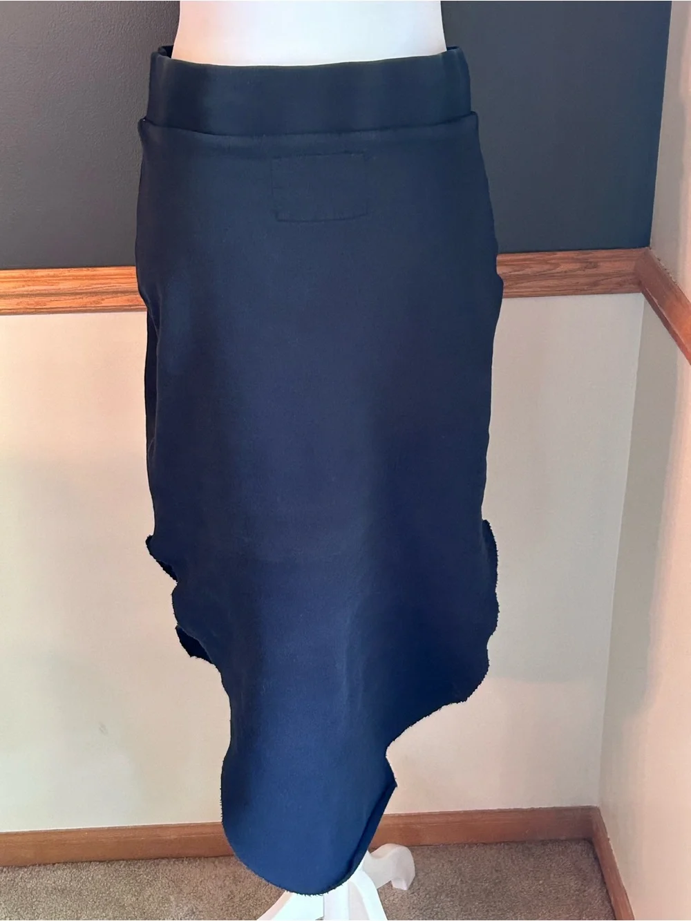 Frank & Eileen Donegal Unforgettable Skirt Cotton Black Midi Raw Hem Size XL